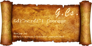 Gönczöl Csongor névjegykártya
